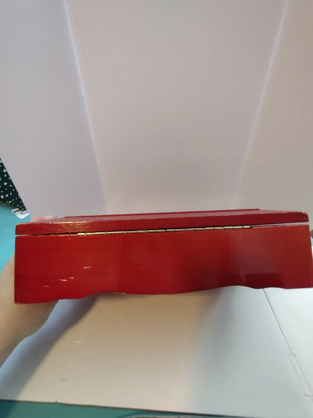Princess Marcella Borghese Red Decorative Lacquered Trinket Box w/ Gold Accents